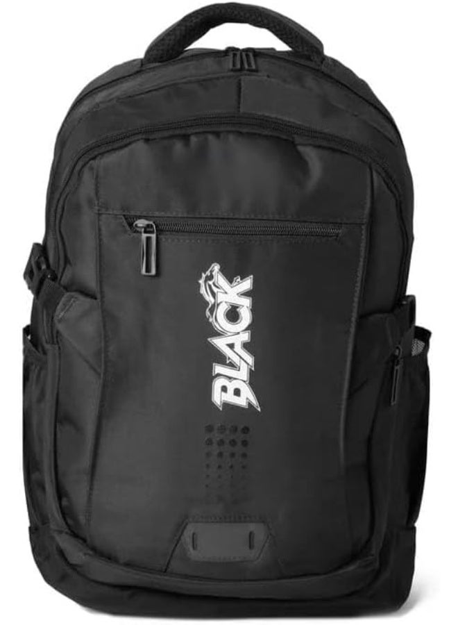 Black Unisex adult backpack with laptop compartment and pen pockets, , 48x31x17 cm - Image 1